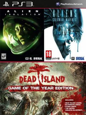 3 juegos en 1 Alien Isolation Mas Aliens Colonial Marines Mas Dead Island Game of the Year Edition Bundle Ps3