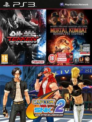  3 juegos en 1 TEKKEN TAG TOURNAMENT 2 Mas Mortal Kombat Komplete Edition Mas Capcom vs. SNK 2 Mark of the Millennium 2001
