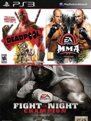 3 juegos en 1 Deadpool Mas EA SPORTS MMA Mas Fight Night Champion Juego completo Ps3