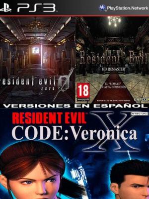 3 juegos en 1 Resident Evil 0 HD Mas Resident Evil HD Mas RESIDENT EVIL CODE Veronica X