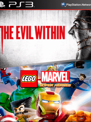 2 juegos en 1 The Evil Within LEGO Marvel Super Heroes Ps3