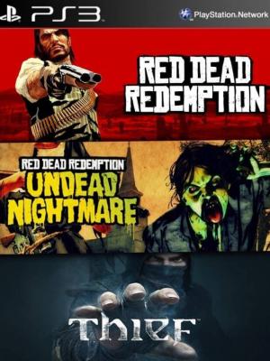 3 juegos en 1 mas Dlc Red Dead Redemption mas Colección Pesadilla de los No Muertos mas Thief