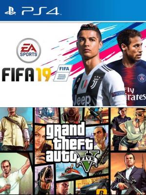 2 JUEGOS EN 1 FIFA 19 MAS GTA V PS4