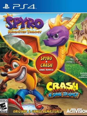 2 JUEGOS EN 1 Spyro MAS Crash Remastered Game Bundle PS4
